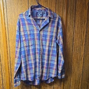 STEEPLECHASE VINTAGE WESTERN Men's Plaid Button-Up Shirt